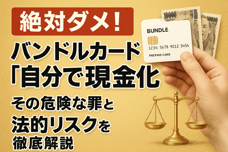 【絶対ダメ！】バンドルカード「自分で」現金化 – その危険な罪と法的リスクを徹底解説